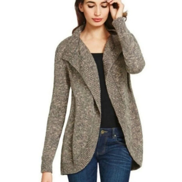 Cabi Brown Taupe Marled 100% Cotton Knit Boho Cardigan Sweater Size Small - Picture 5 of 8